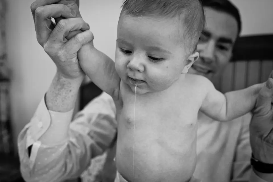 baby with drool