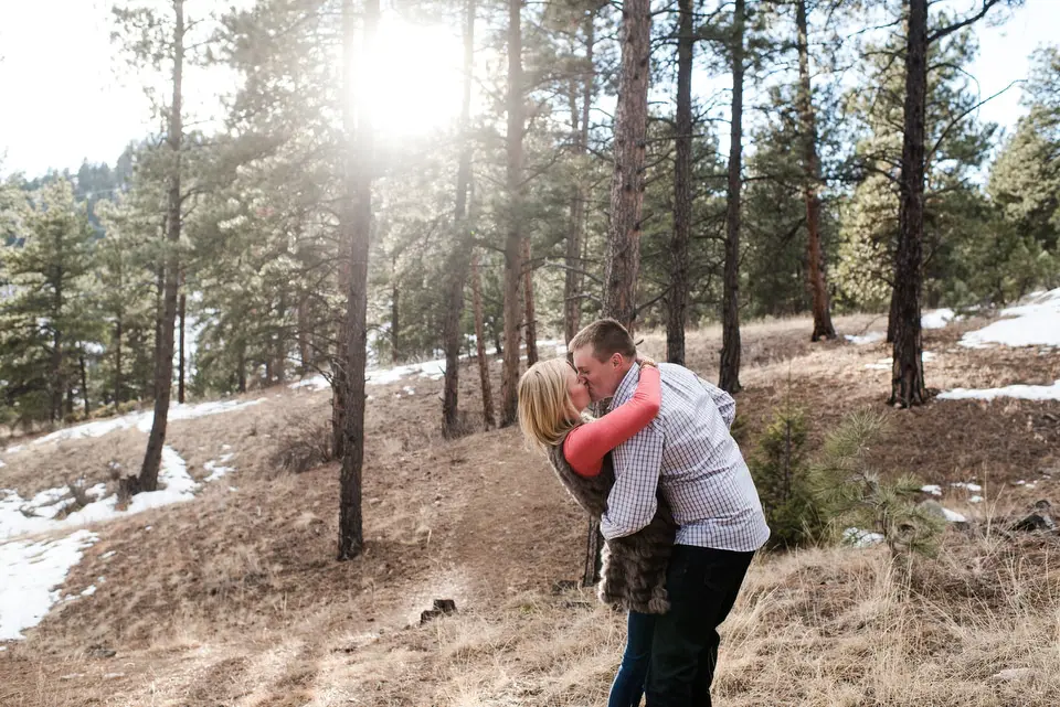 kissing in the woods