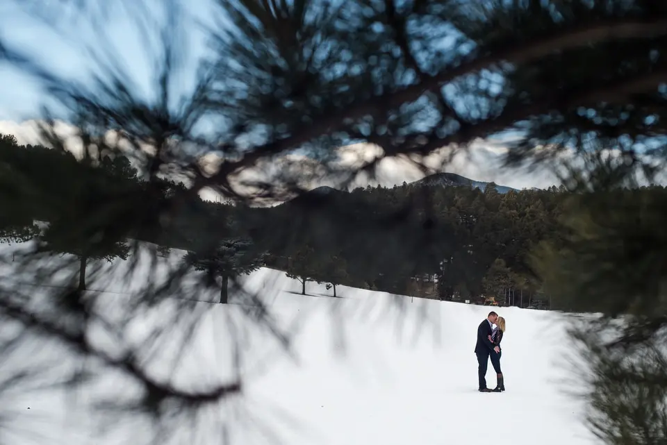 evergreen lake engagement session