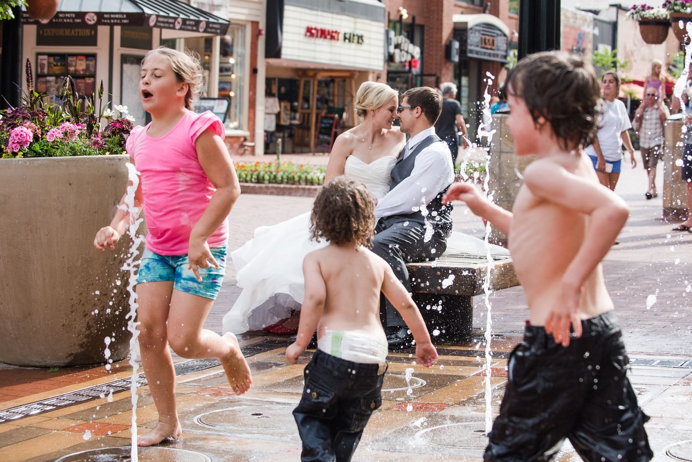 wedding portraits on pearl street mall