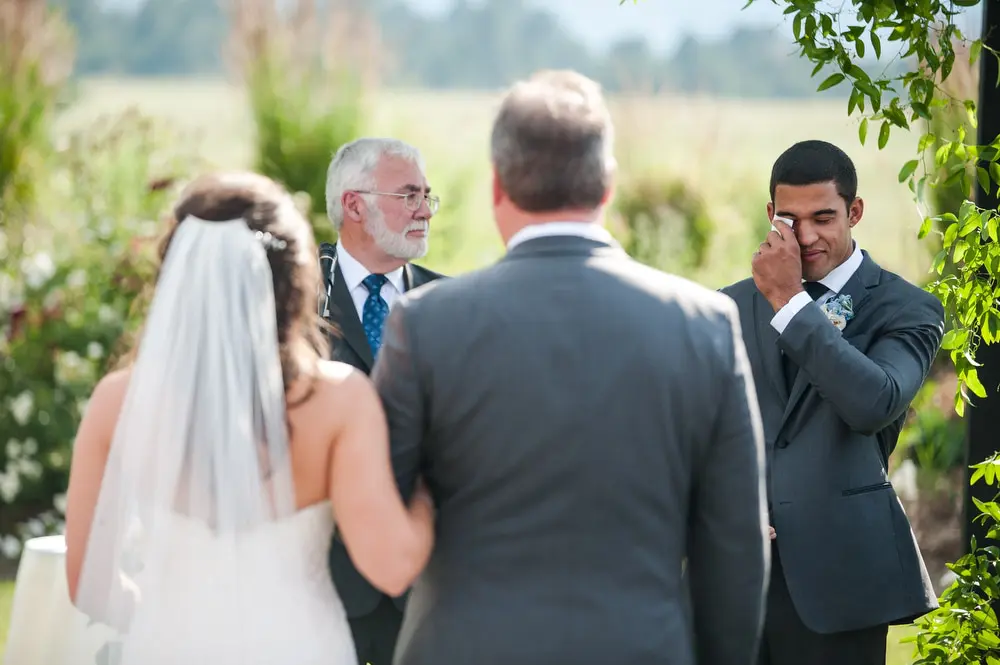 crying groom