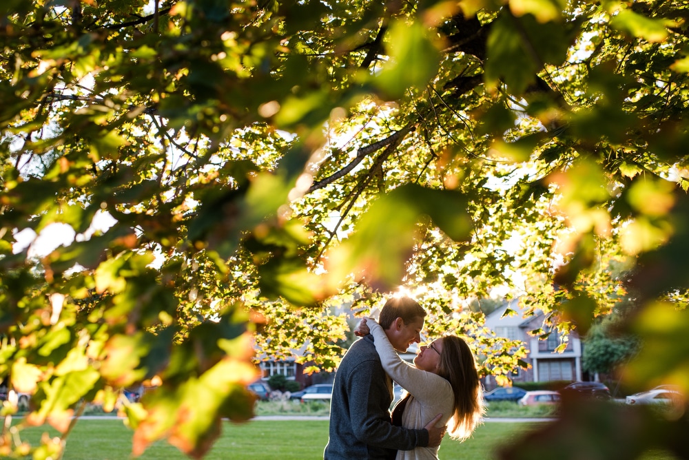 fall engagement photos wash park