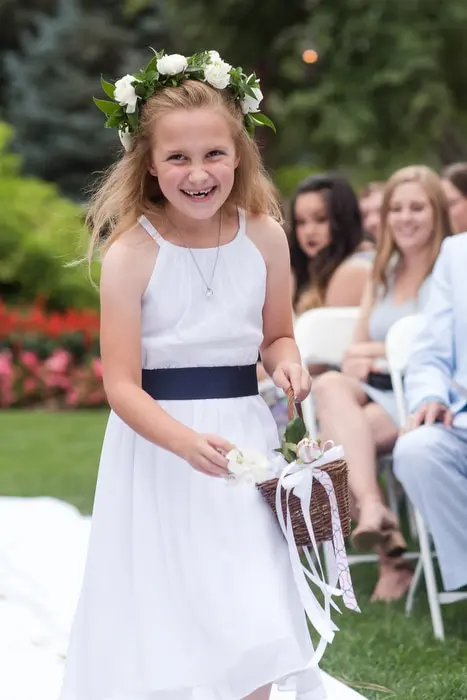 flowergirl laughing