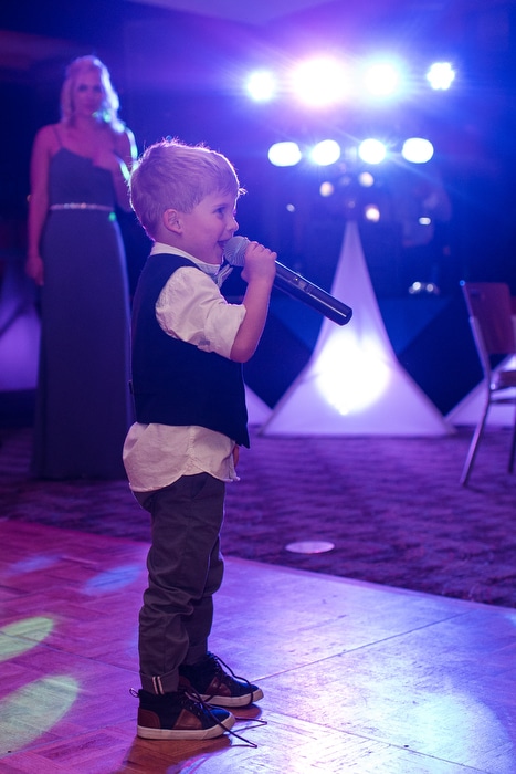 son sings at wedding reception