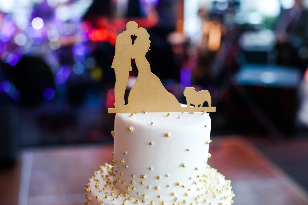 cake topper with a bulldog