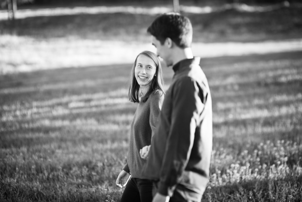 evergreen engagement photography at sunset