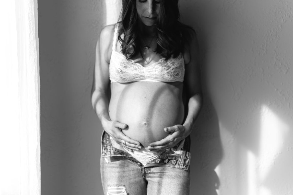 black and white artistic maternity
