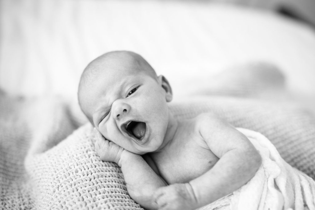 yawning newborn

