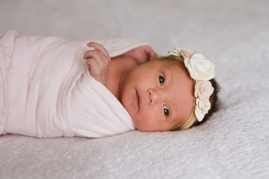 newborn baby girl at home