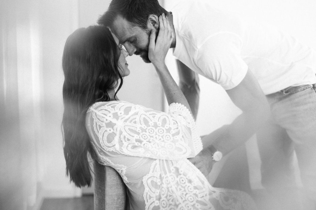 Intimate and artistic maternity portraits in Denver studio